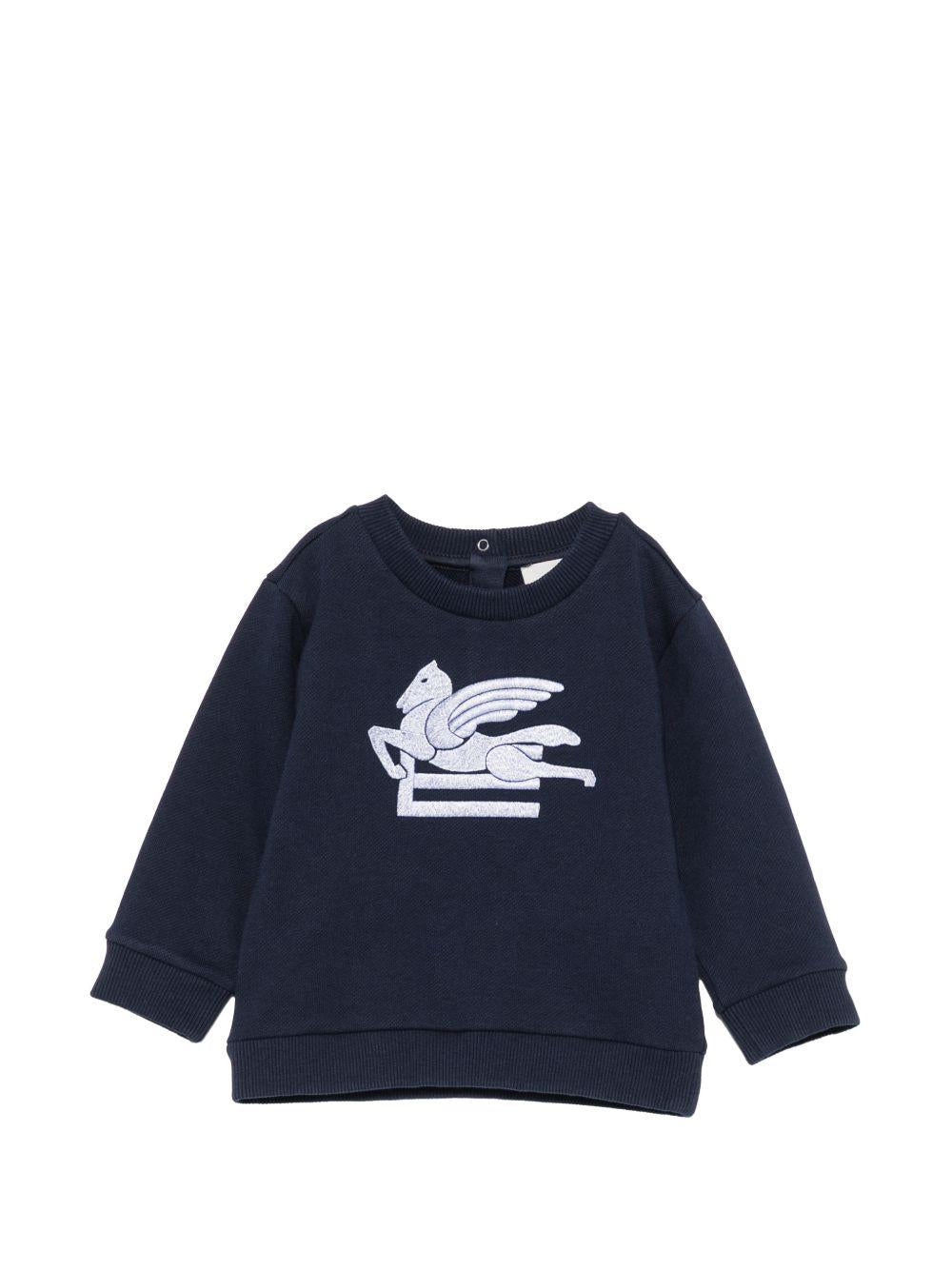 Felpa per neonato Etro Kids blu con motivo Pegaso GZ4300 Z3183 617 ETRO KIDS