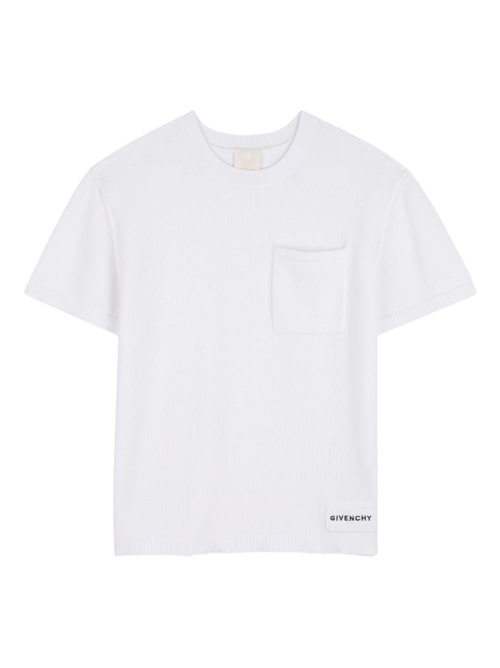 T-shirt per bambino Givenchy Kids bianca con taschino sul davanti H31124 10P GIVENCHY KIDS