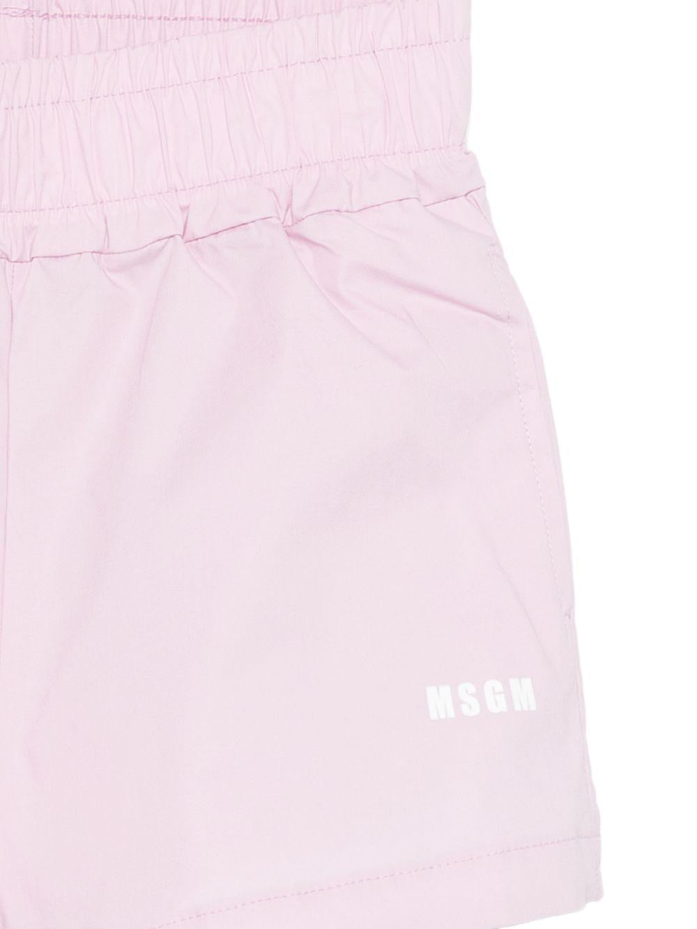 Shorts per bambina MSGM Kids rosa con vita arricciata S6MSJGSH164 MS070 MSGM KIDS