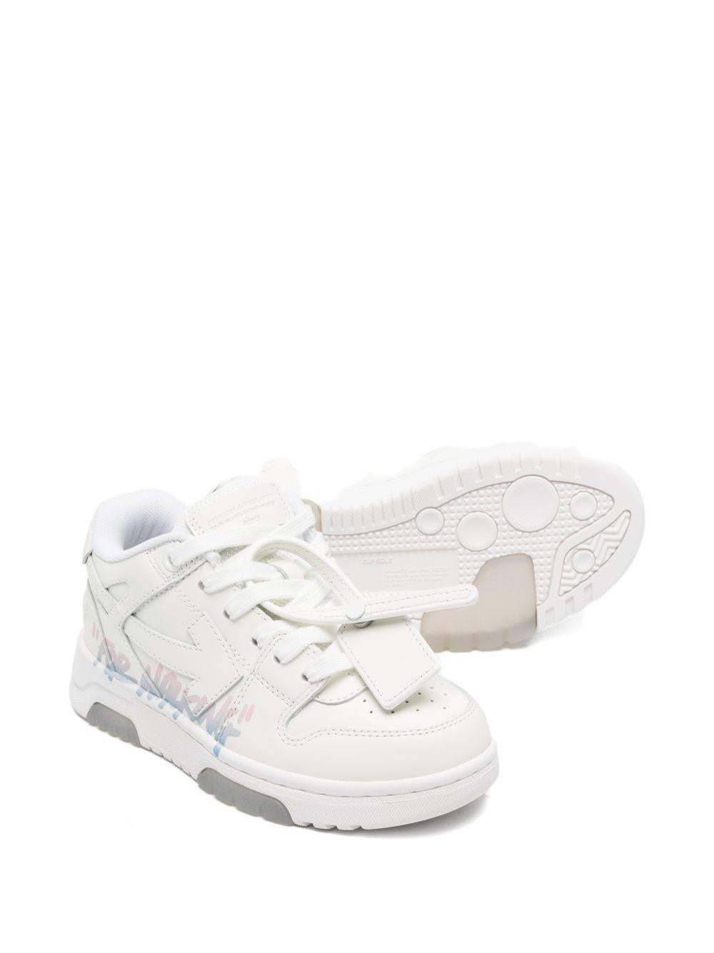 Sneakers per bambina Off-White Kids Out Of Office bianche con motivo Arrows OGIA007S26LEA002 0140 OFF WHITE KIDS