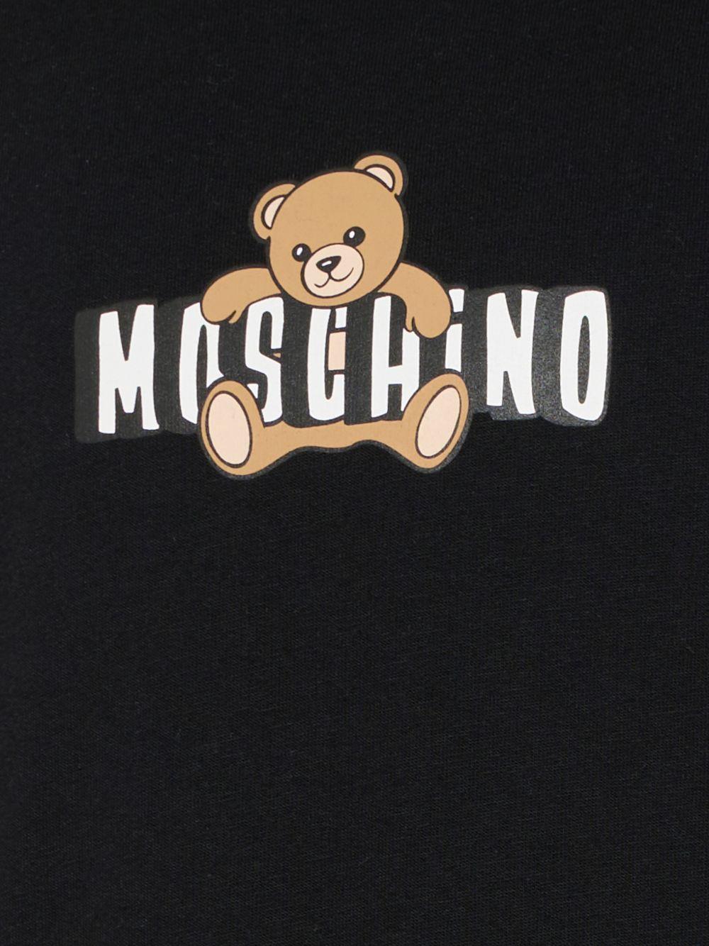 Felpa per bambini Moschino Kids nera con motivo Teddy Bear HUF09ULCA19 60100 MOSCHINO KIDS
