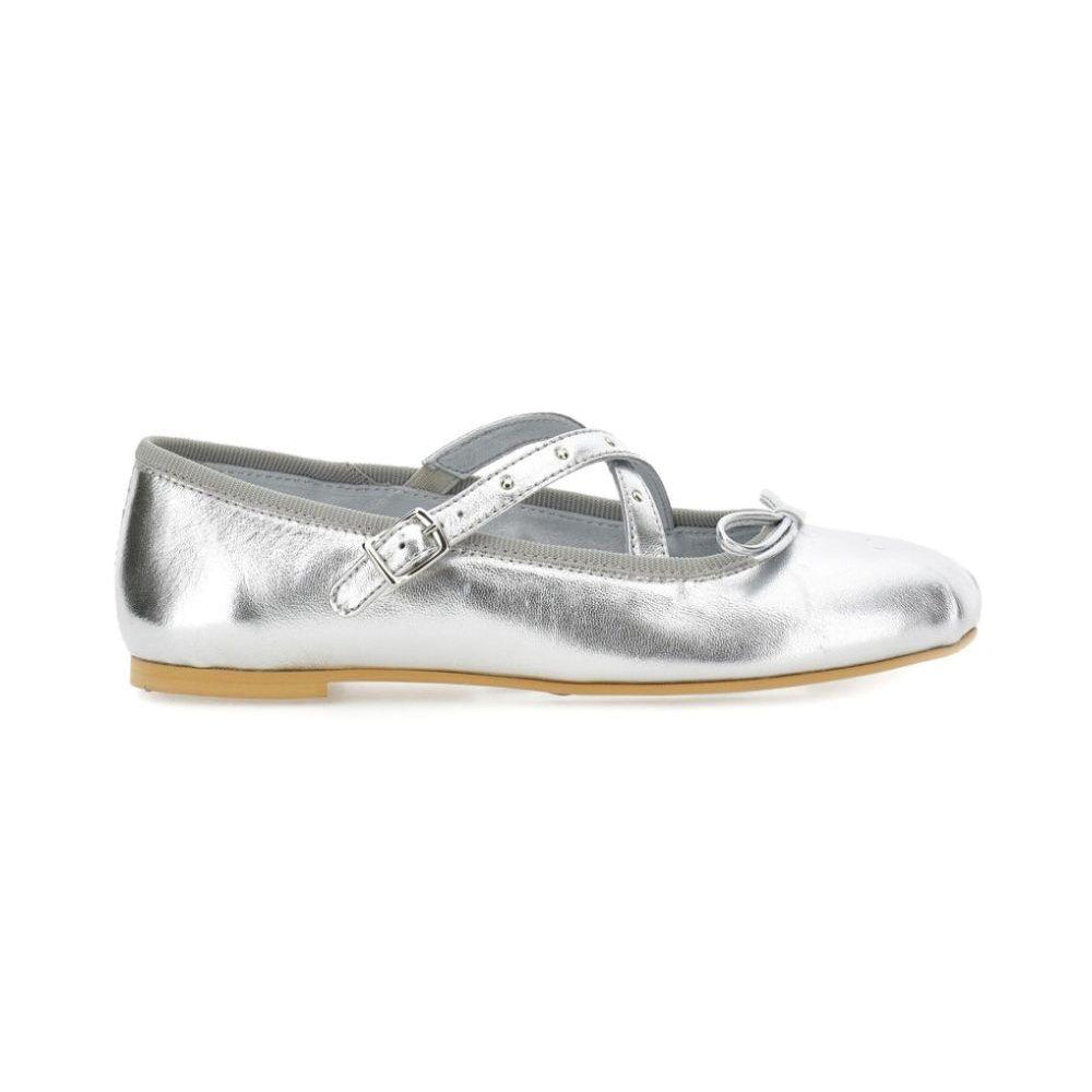 Ballerine per bambina Monnalisa Kids argento con dettaglio con fiocco 87H003 8785 0075 MONNALISA KIDS
