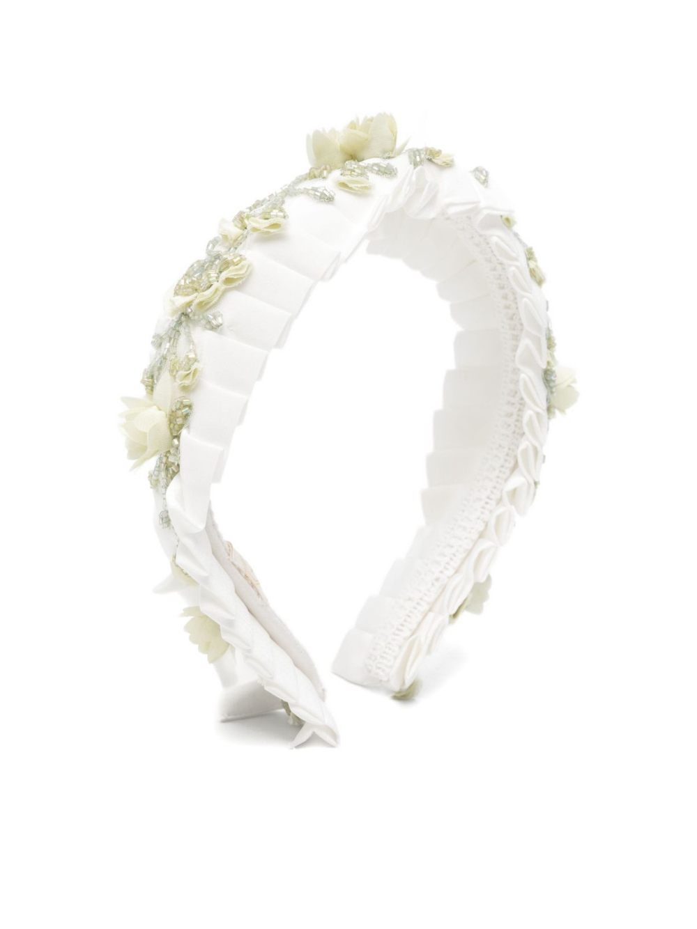 Cerchietto per bambina Maison Ava bianco con decorazioni floreali MA FW25 HB02 OFF WHITE MAISON AVA KIDS
