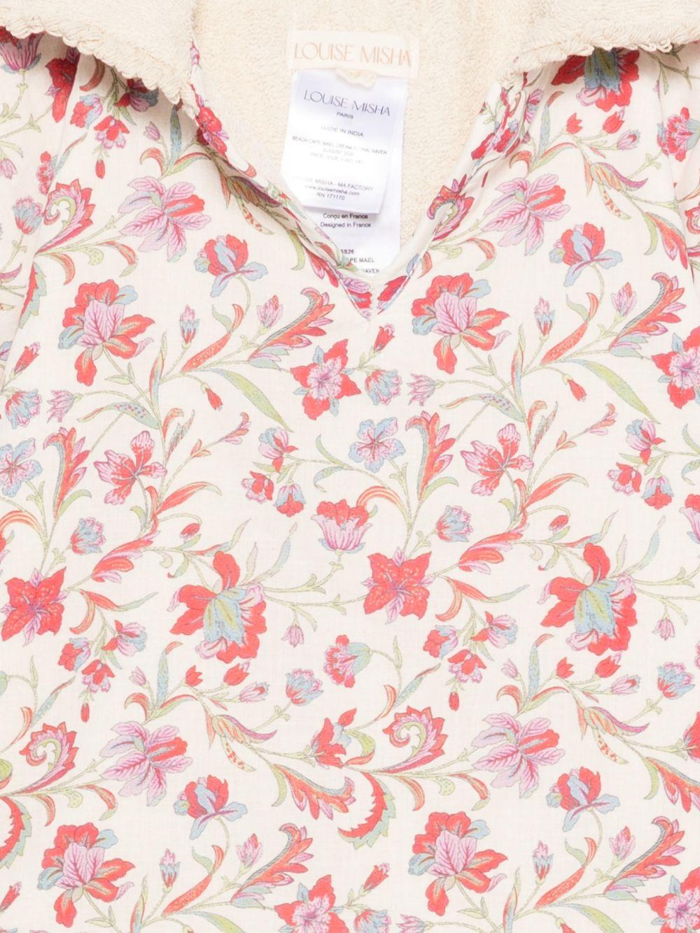 Accappatoio per neonata Louise Misha Kids bianco con stampa a fiori all-over FBI-S26-B0239 CREAM LOUISE MISHA KIDS