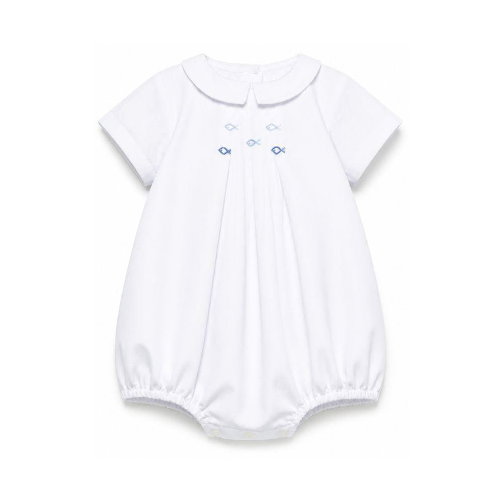Tutina per neonati Mariella Ferrari bianca a maniche corte con colletto PLP14BIS 305 MARIELLA FERRARI KIDS