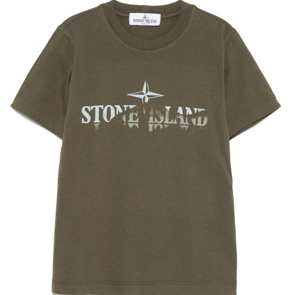 T-shirt con stampa per bambino Stone Island Junior verde K1S162100010S0150 V0054 STONE ISLAND KIDS