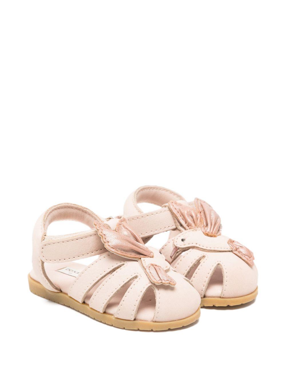 Sandali per neonata Donsje rosa con applicazione uccellino 1506102 NL10J DONSJE KIDS