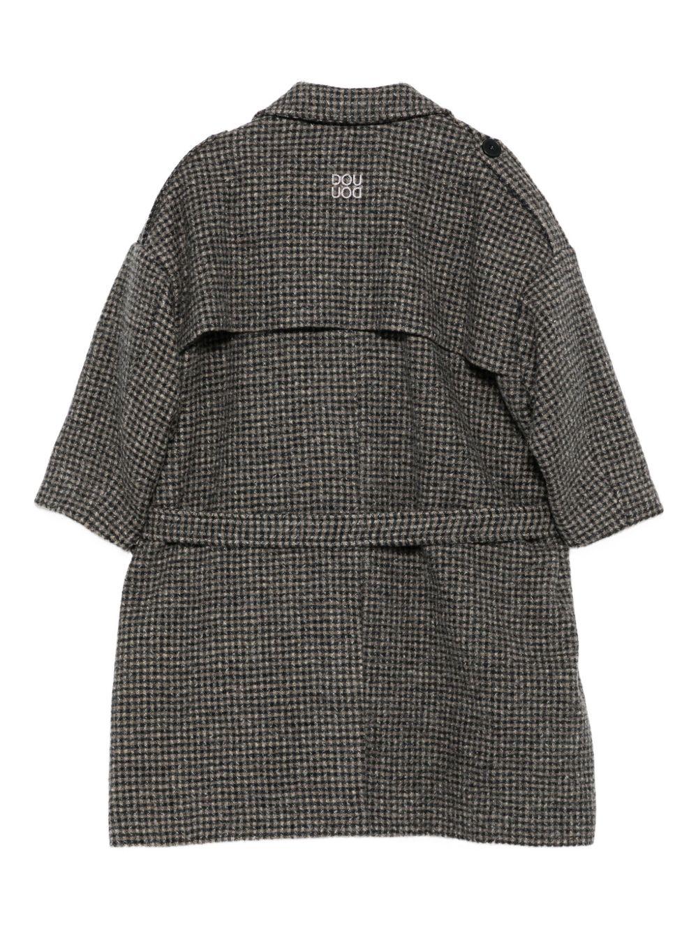 Cappotto per bambina Douuod Kids marrone con motivo a quadri DX2P50 E0232 929BG DOUUOD KIDS