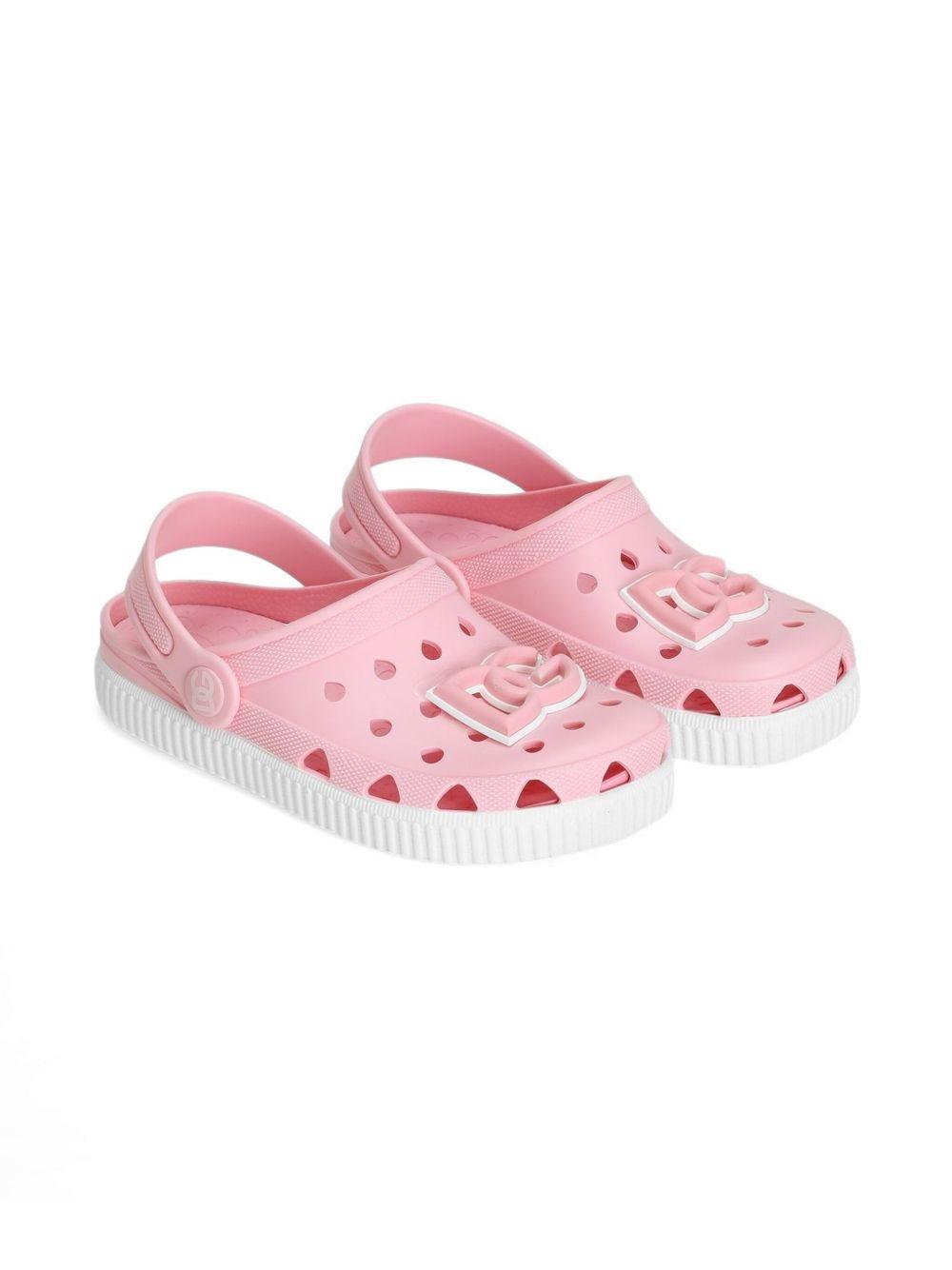 Ciabatte per bambina Dolce & Gabbana Kids rosa con logo applicato sul davanti DN0213 AT079 80400 DOLCE & GABBANA KIDS