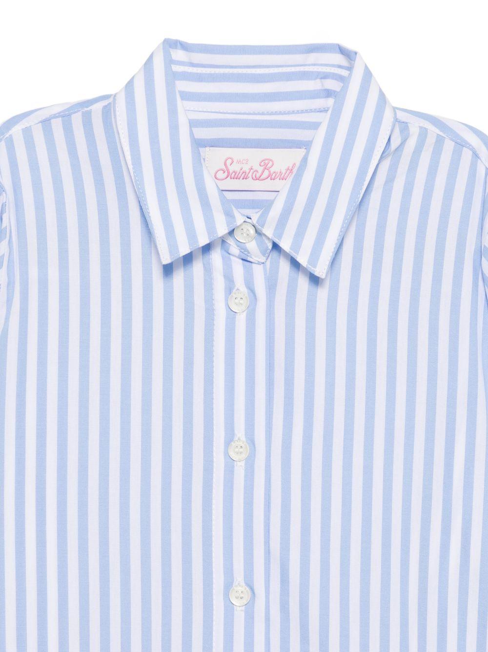 Camicia Brigitte per donna MC2 Saint Barth azzurra con design a righe BRIG006 04069L MC2 ST. BARTH KIDS