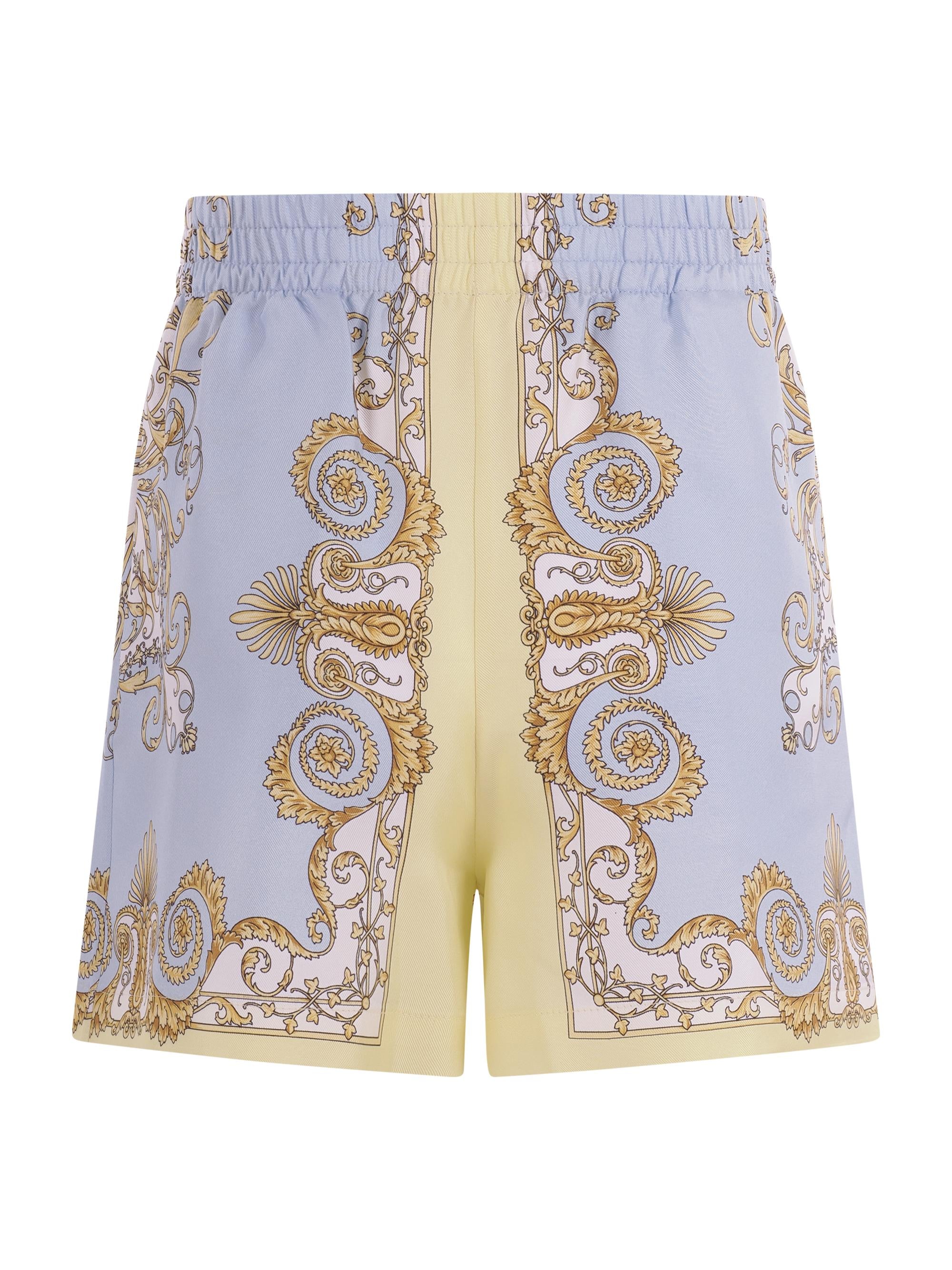 Shorts per neonato Versace Kids bianco con decorazioni oro 10195321A17228 5Y580 VERSACE KIDS