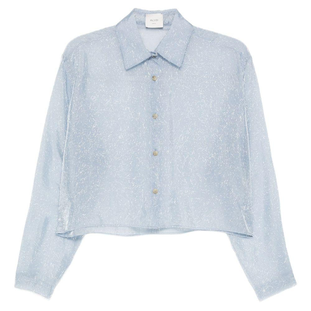 Camicia per donna Alysi azzurra con motivo screziato 165219 A5007 PL ALYSI