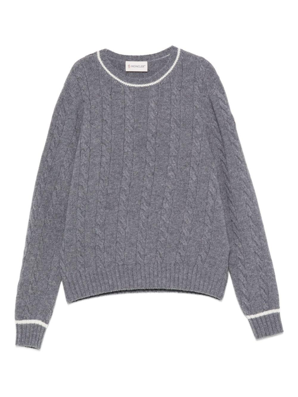 Maglione per bambino Moncler Enfant grigio in lana con motivo a trecce K29549C00004M1241 988 MONCLER ENFANT