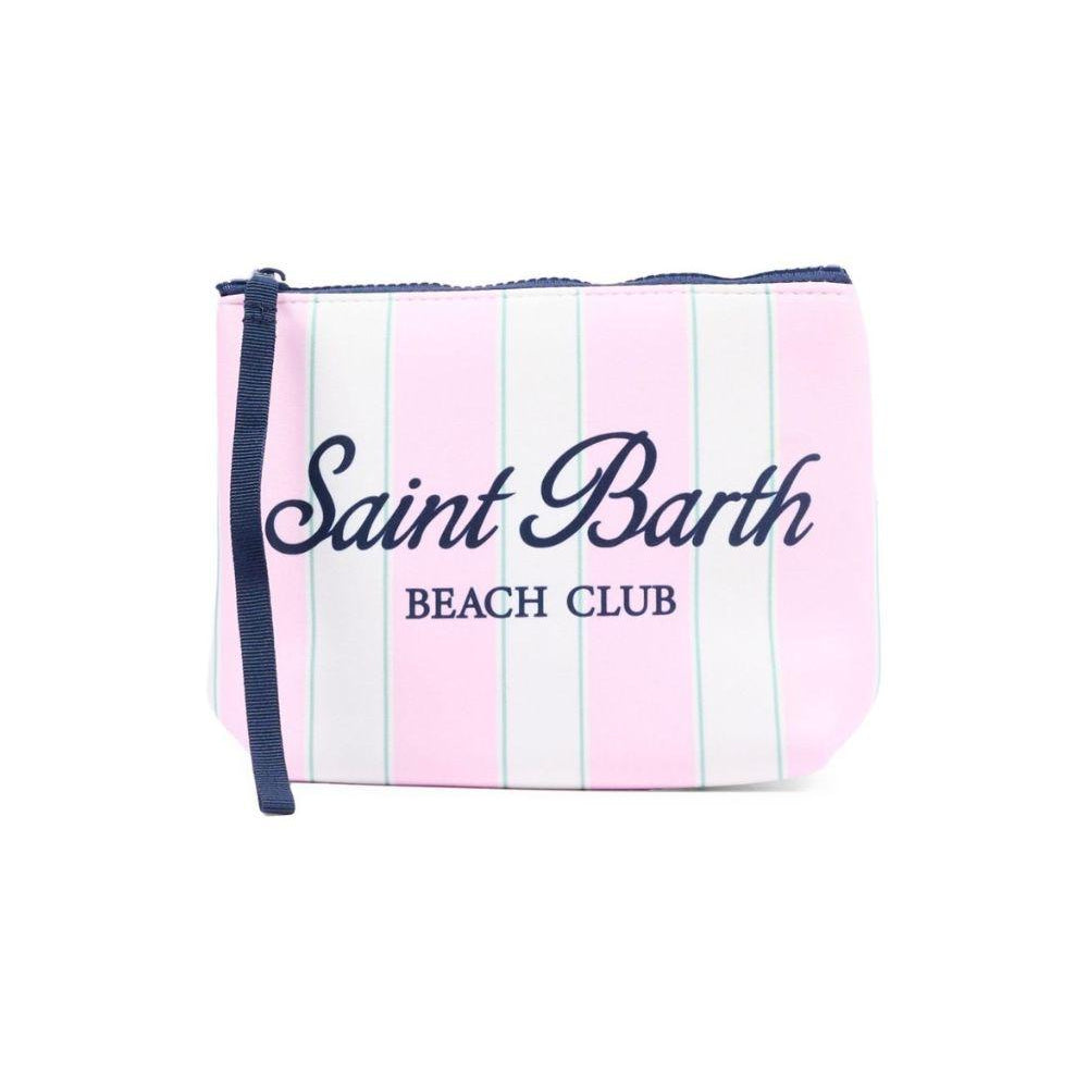 Pochette Aline MC2 Saint Barth bianca e rosa con designa righe ALIN001 00760L MC2 ST. BARTH KIDS