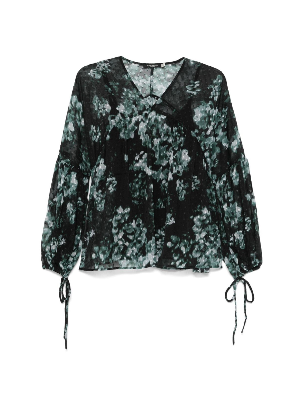 Blusa per donna Scotch & Soda Fil Coupe nero con scollo a V 179608 353 SCOTCH DONNA