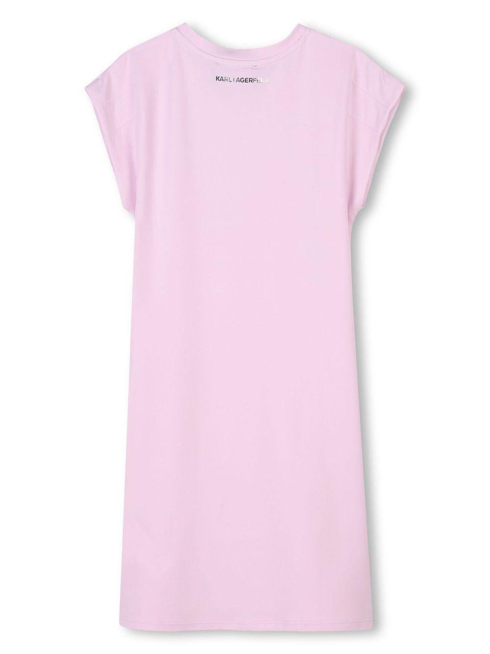 Abito Choupette per bambina Karl Lagerfeld Kids rosa con strass Z30456 46P KARL LAGERFELD KIDS