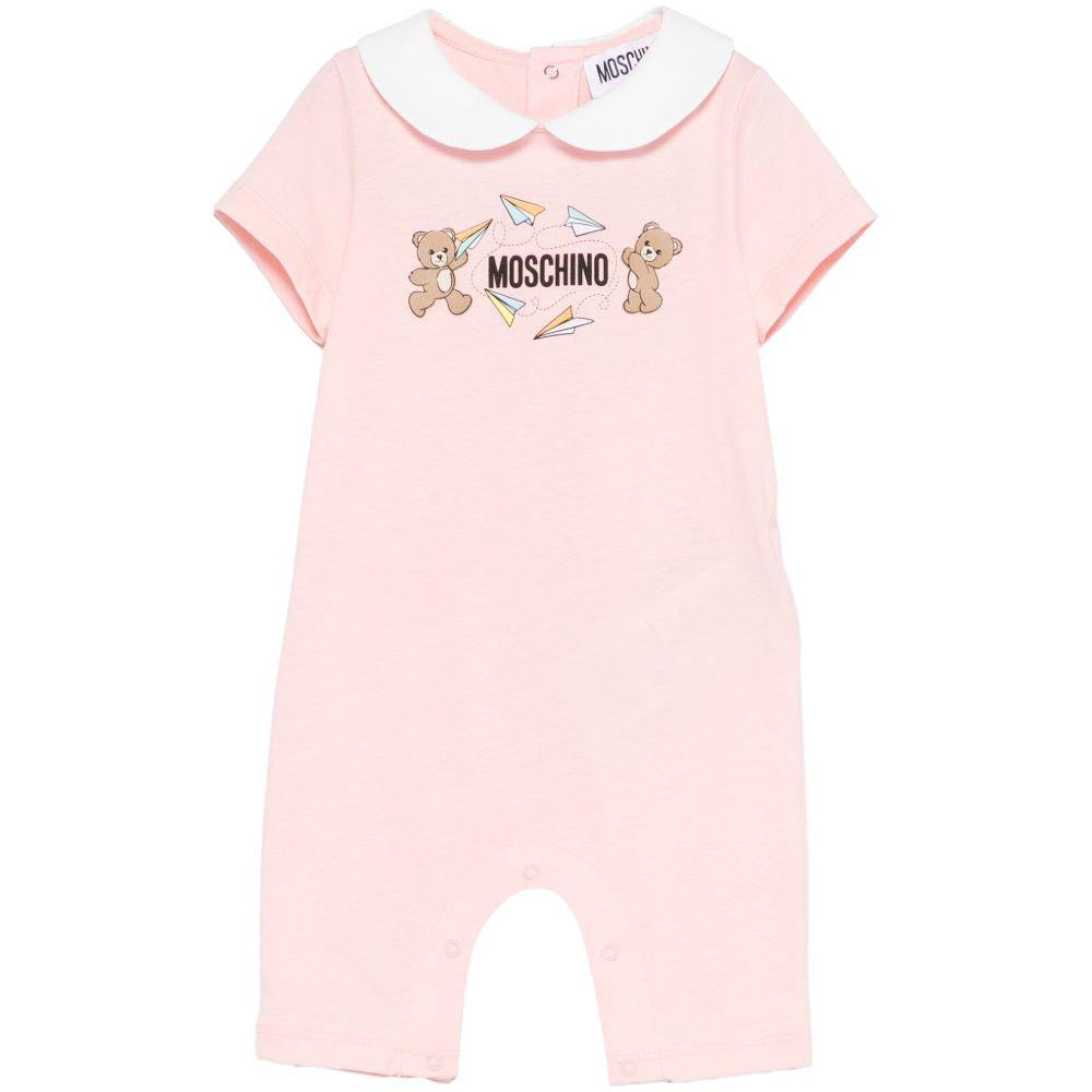 Tutina per neonata Moschino Kids rosa con stampa Teddy Bear MUT04OLAA01 50209 MOSCHINO KIDS