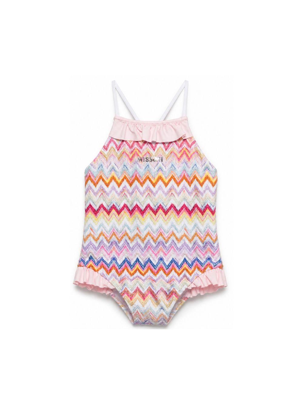 Costume per neonata Missoni kids multicolore con motivo a zig zag MYC019 Z3801 999 MISSONI KIDS