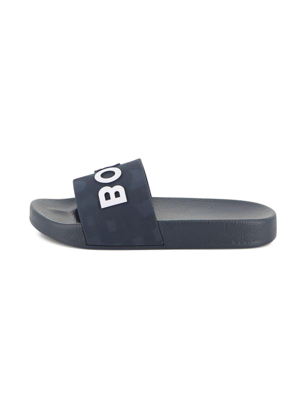 Ciabatte per bambino Boss Kids blu con logo in rilievo J52669 849 BOSS KIDS
