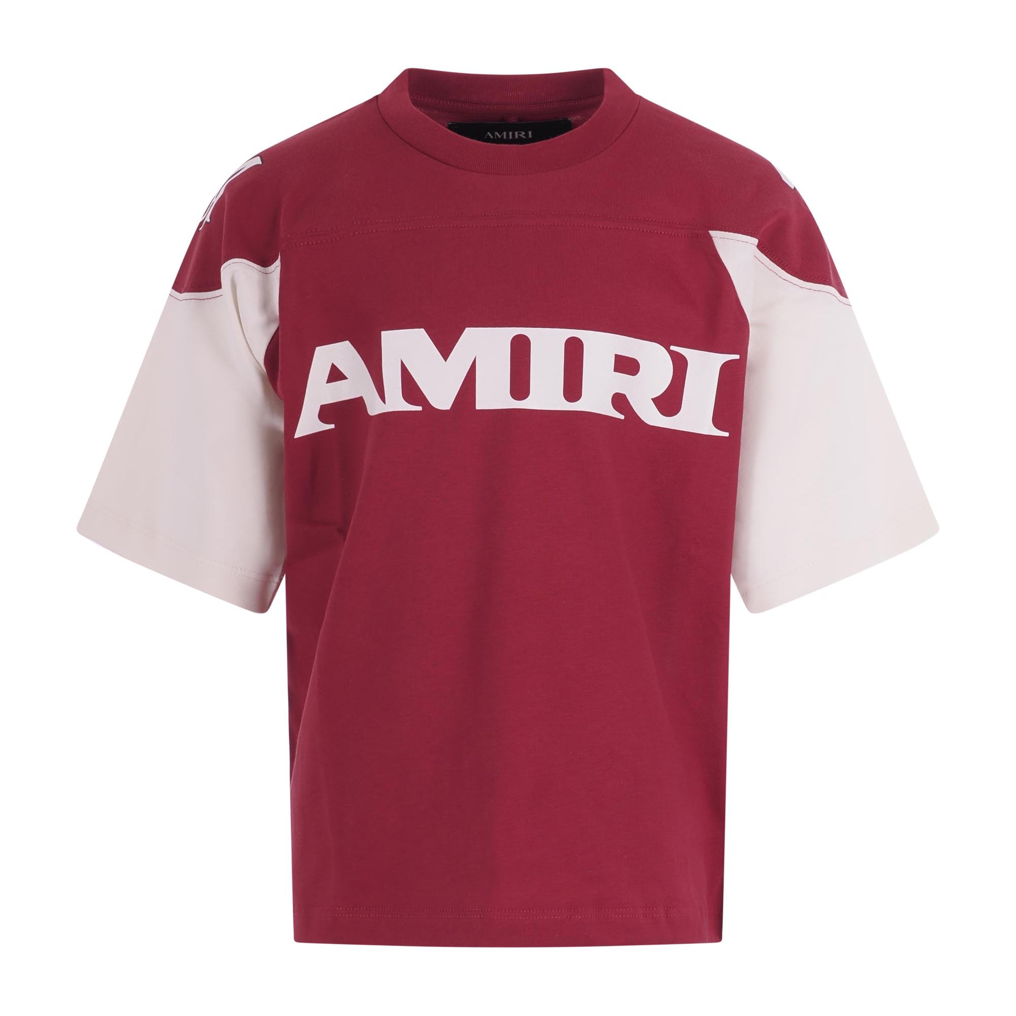 T-shirt per bambino Amiri Kids rossa con logo sul davanti ACTOJR1002 633 AMIRI KIDS
