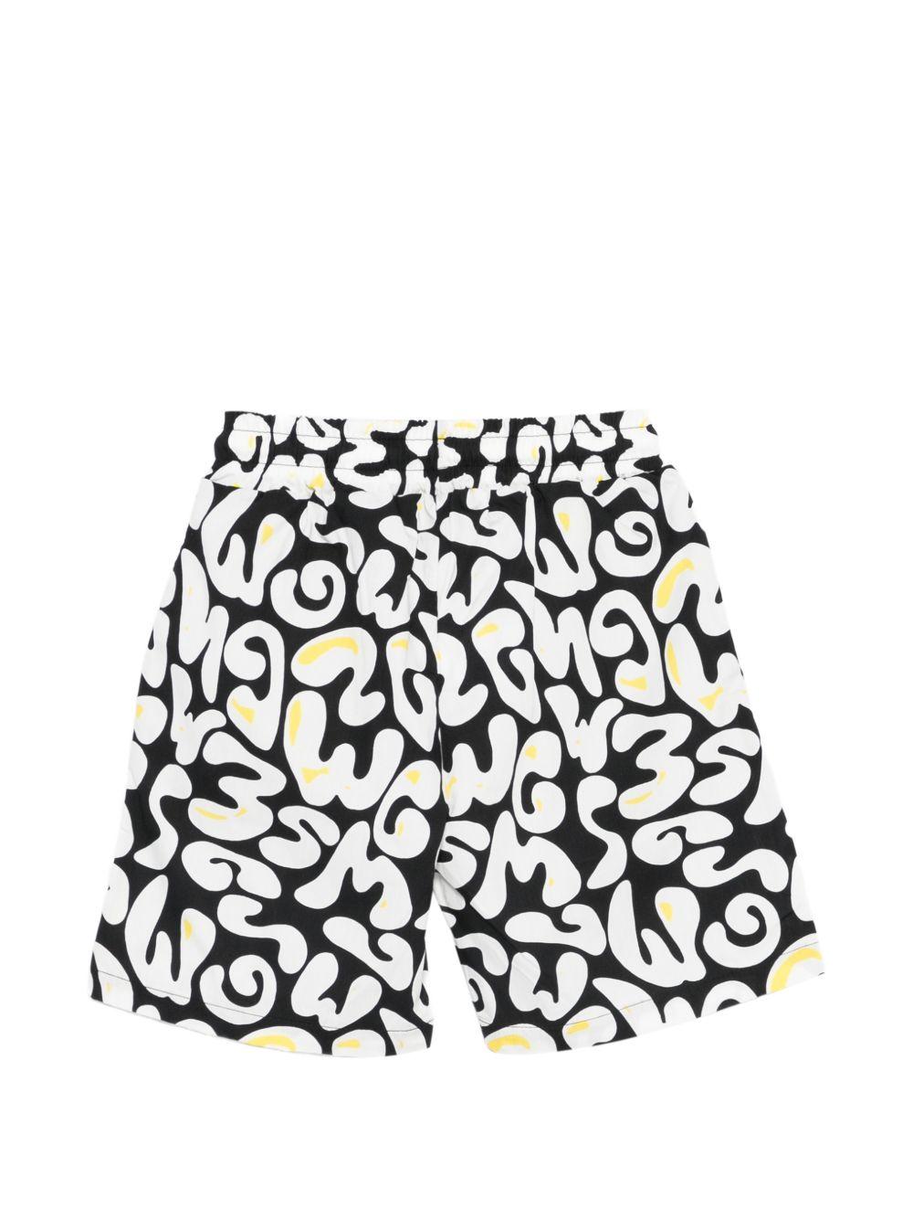 Shorts per bambino MSGM Kids multicolore con stampa logo all-over S6MSJBBE253 110 MSGM KIDS