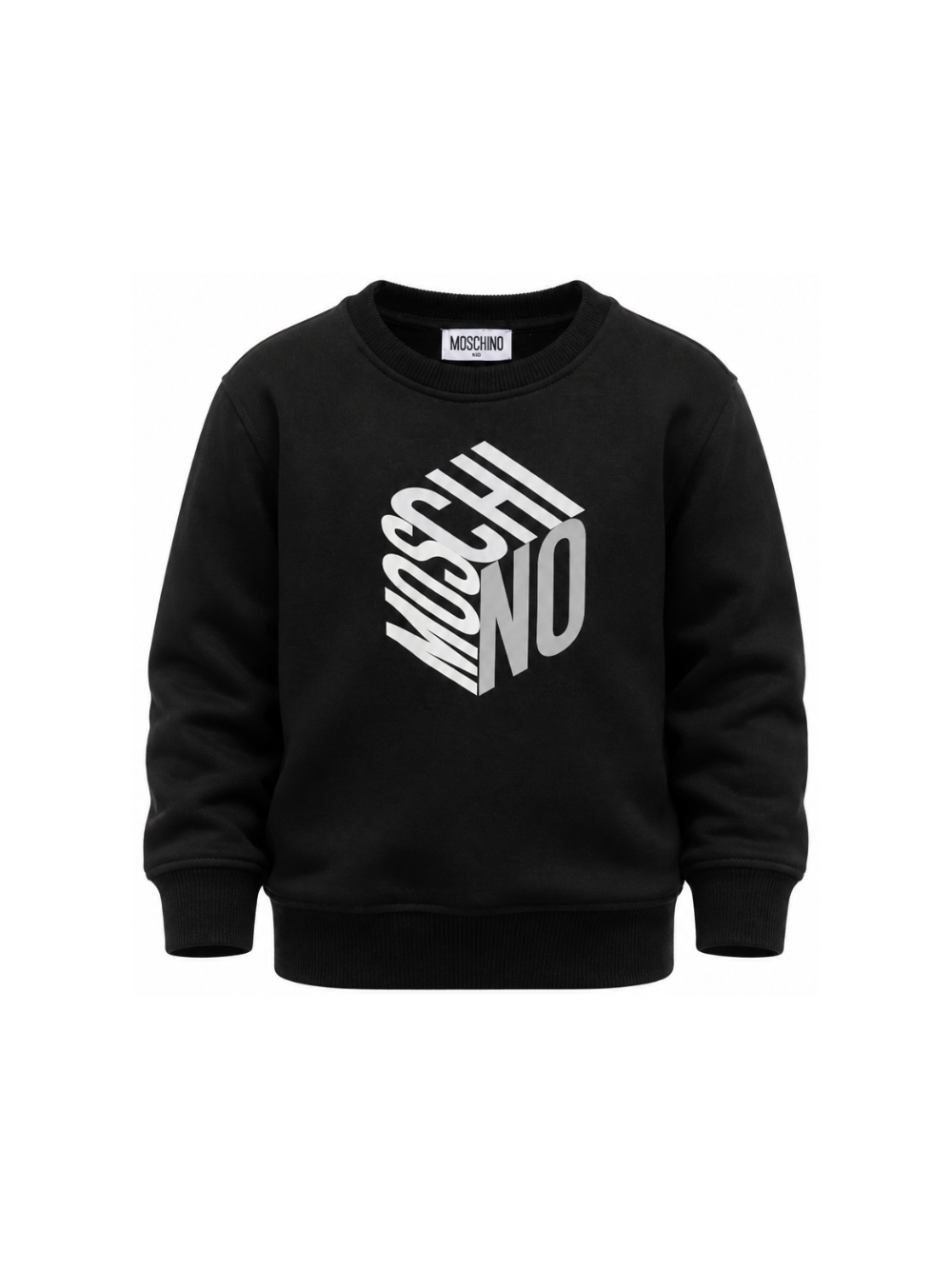 Felpa per bambino Moschino Kids nera con stampa grafica HUF0A2LCA92 60100 MOSCHINO KIDS
