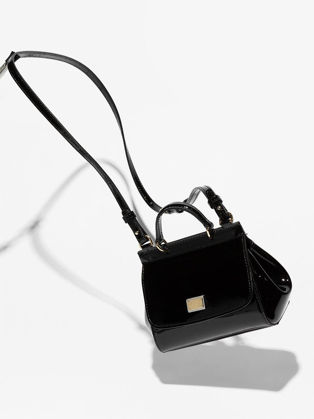 Borsa per bambina Dolce & Gabbana Kids nera con placca con logo EB0003 A1067 80999 DOLCE & GABBANA KIDS
