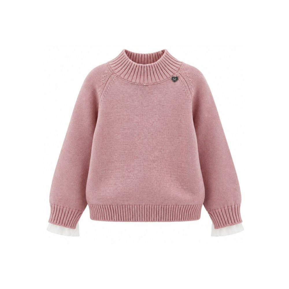 Maglione per bambina Monnalisa Kids rosa con design lavorato a maglia 17H601 8060 0094 MONNALISA KIDS