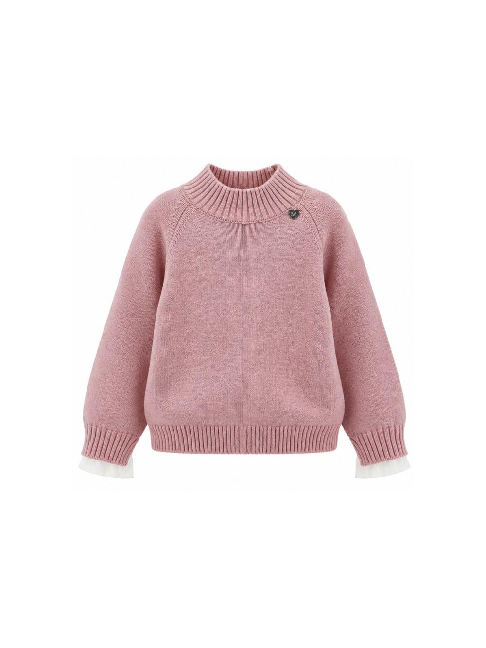 Maglione per bambina Monnalisa Kids rosa con design lavorato a maglia 17H601 8060 0094 MONNALISA KIDS