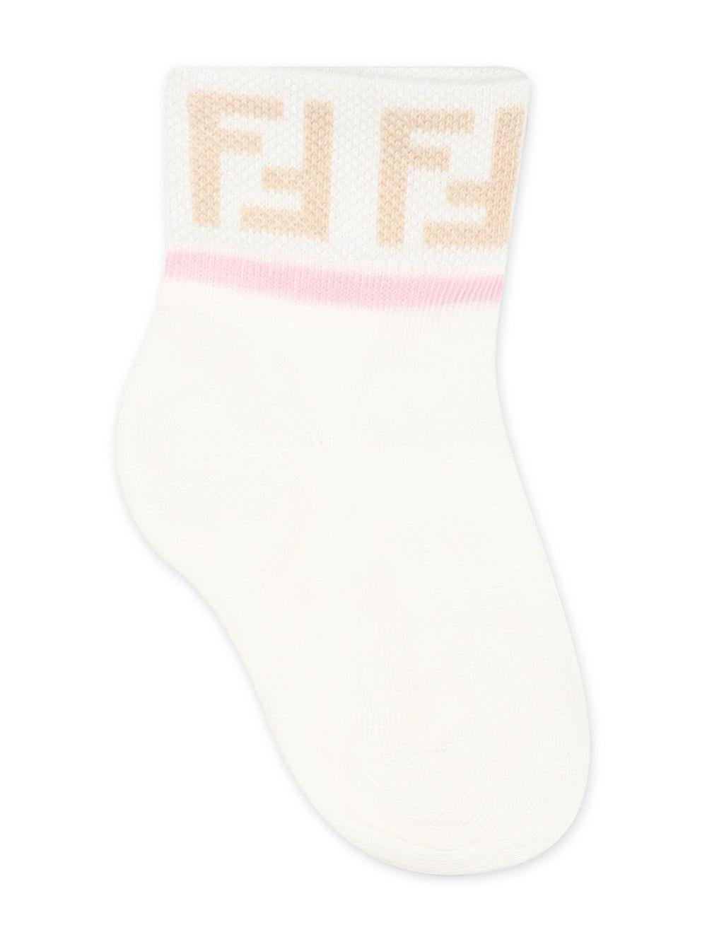 Calzini per neonata Fendi Kids multicolore con logo ricamato (5 paia) BFN038 ASQV F1PMK FENDI KIDS