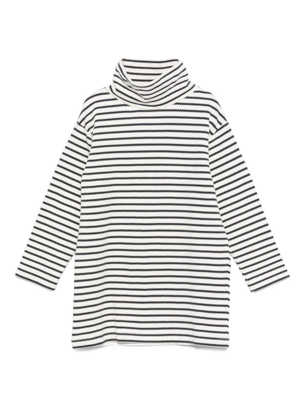Abito per bambina Douuod Kids bianco e nero con collo alto DX1A20 Z3381 101GR DOUUOD