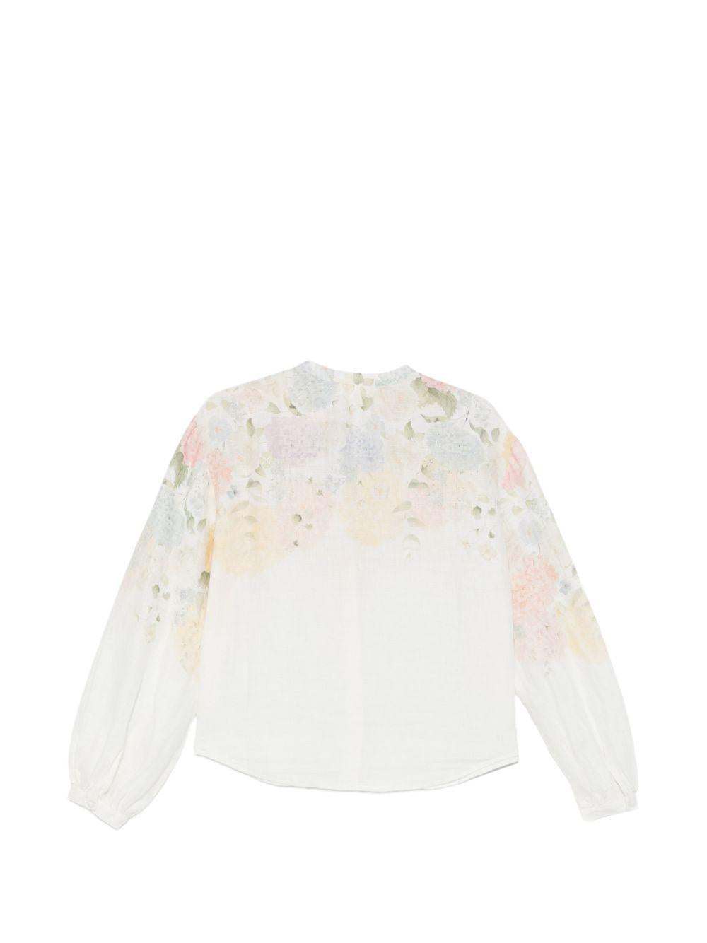 Camicia da donna MC2 Saint Barth bianca con stampa floreale LIO0001 01889L MC2 ST. BARTH