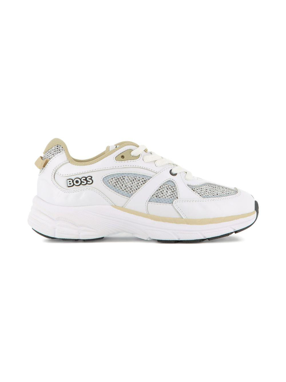 Sneaker da bambino Boss Kids bianche con disegn a inserti J52815 10P BOSS KIDS