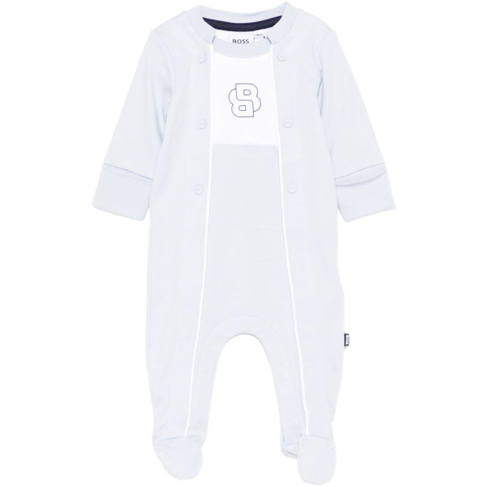 Pigiama per neonato Boss Kidswear azzurro con chiusura con bottoni J53046 771 BOSS KIDS