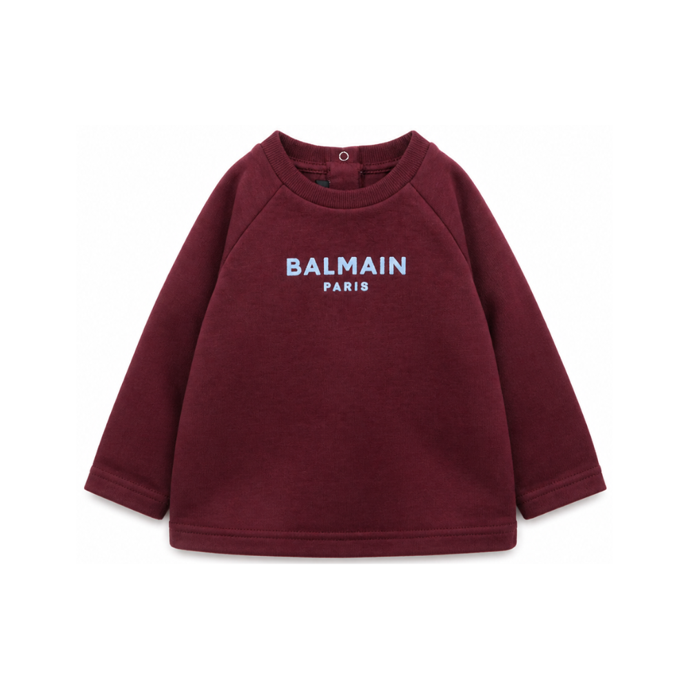 T-shirt per neonato Balmain Kids bordeaux con maniche reglan BZ8310 Z3672 530CE BALMAIN KIDS