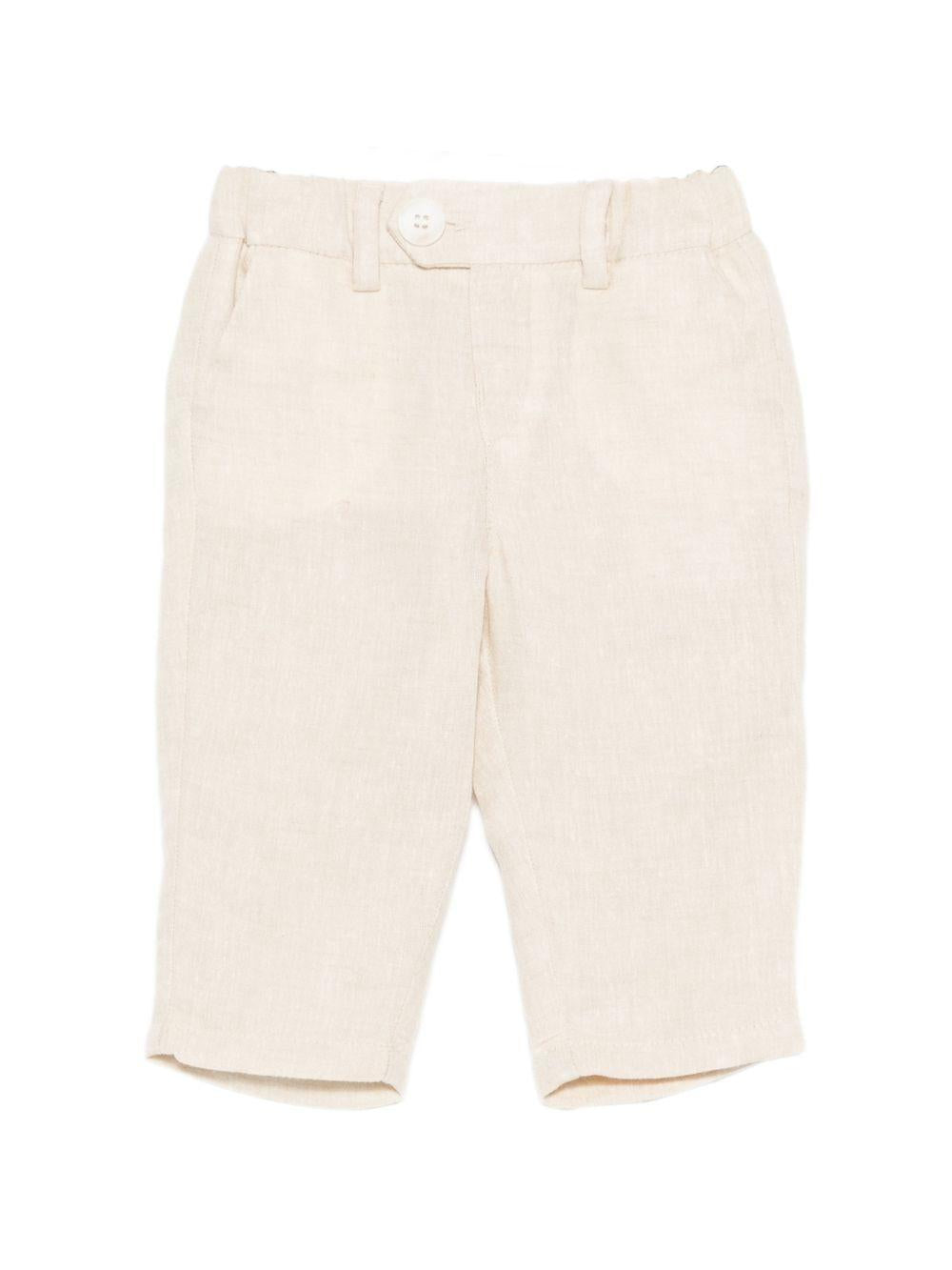 Pantaloni per neonato Fay Kids beige con passanti per cintura FY6500 I0318 109 FAY KIDS
