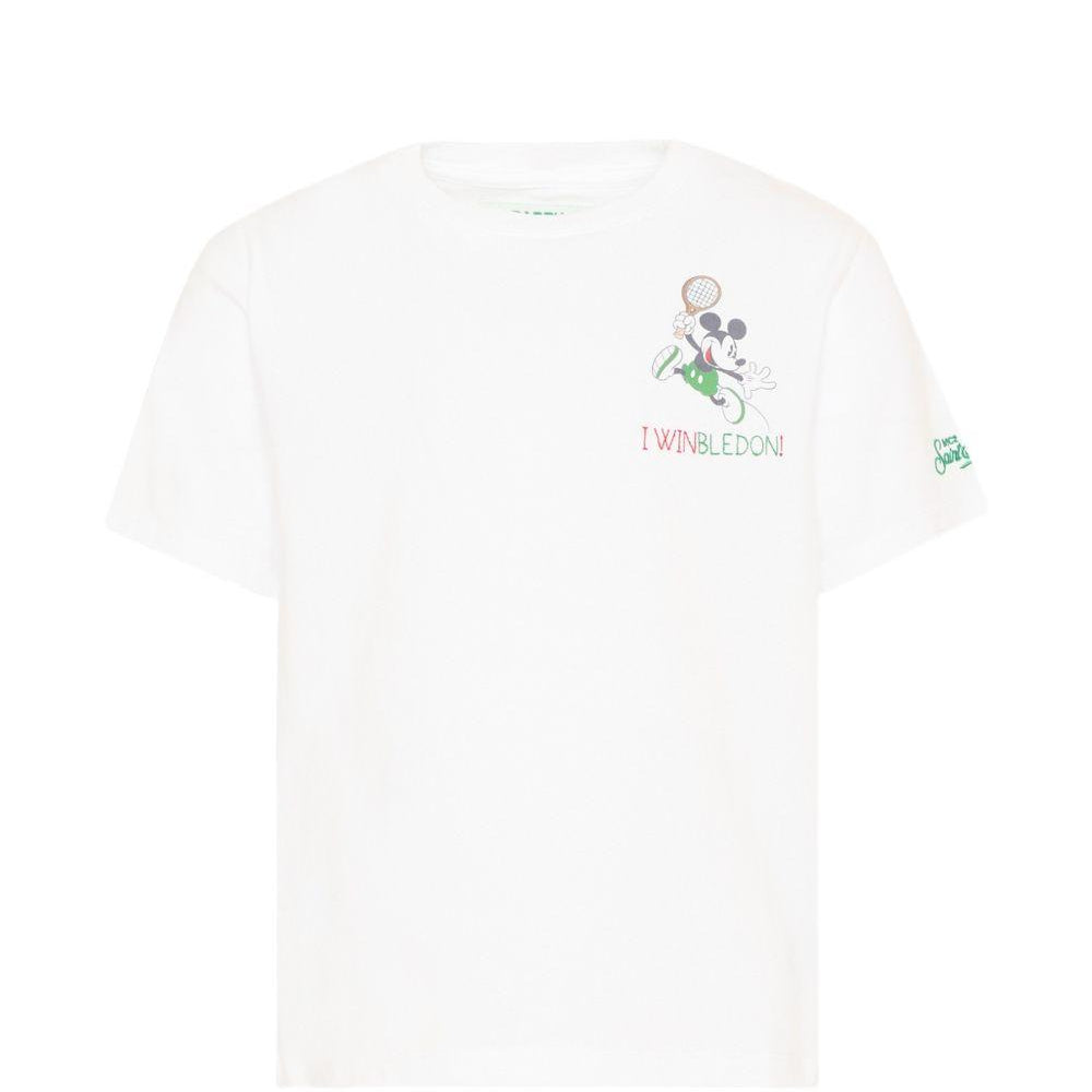 T-shirt per bambino MC2 Saint Barth Kids bianca con dettaglio Mickey Mouse POT0002 02728L MC2 ST. BARTH KIDS