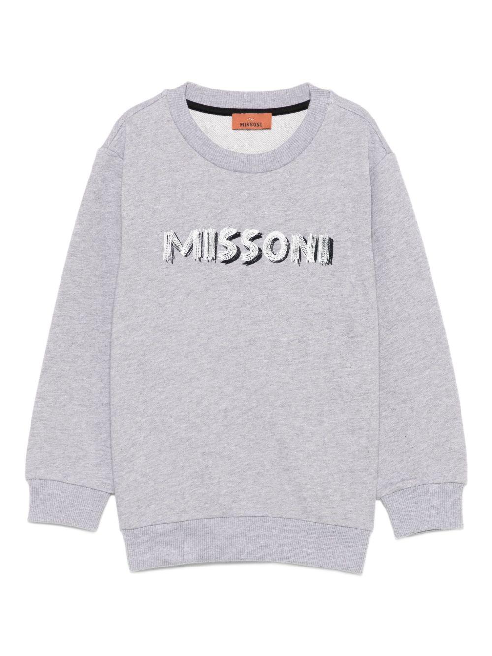 Felpa per bambino Missoni Kids grigio con logo ricamato MX4Q10 Z3188 805 MISSONI KIDS