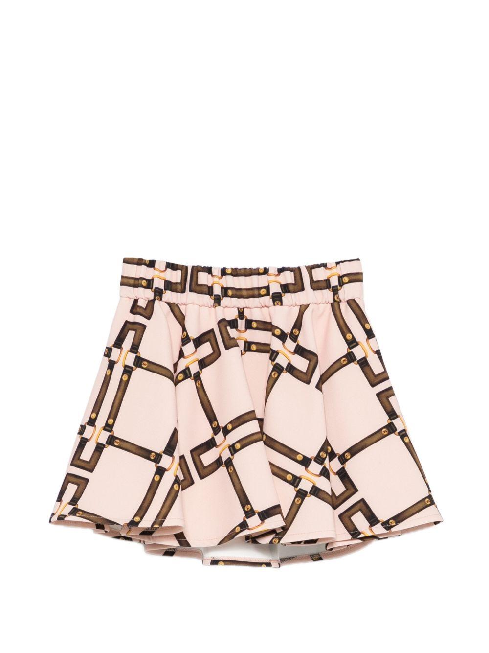 Gonna per neonata Elisabetta Franchi La Mia Bambina rosa con stampa geometrica EGGO0550GAE01 C053 ElISABETTA FRANCHI KIDS