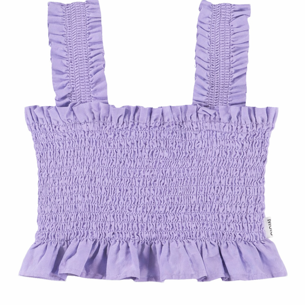 Top Rolfia per bambina Molo viola con corsetto arricciato 2S26C401 5622 MOLO