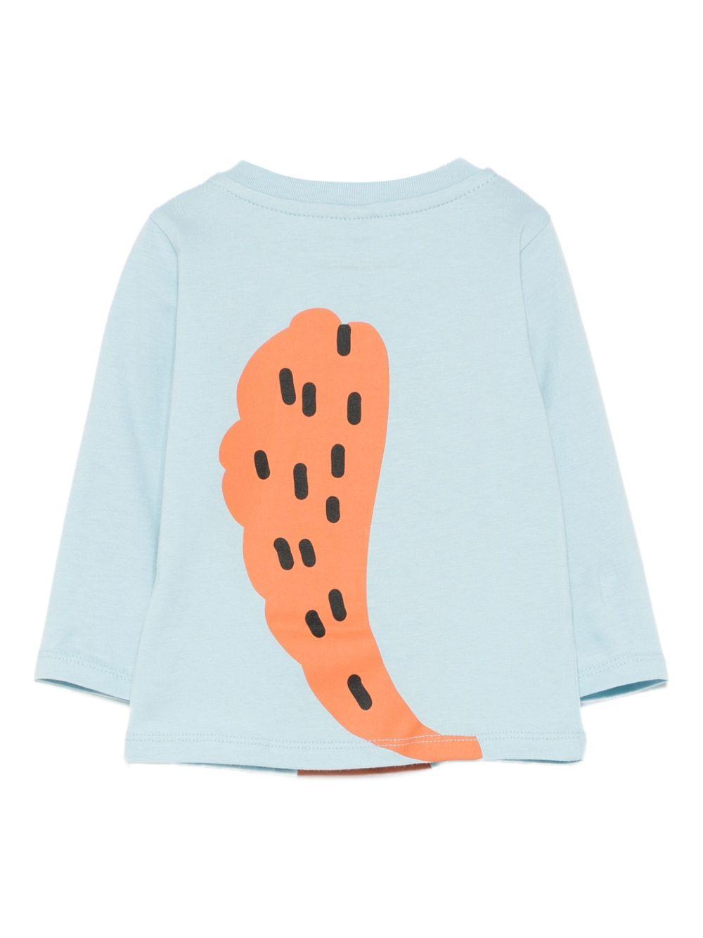 T-shirt per neonato Stella McCartney Kids azzurro con stampa scoiattolo TX8600 Z0434 670 STELLA McCARTNEY KIDS