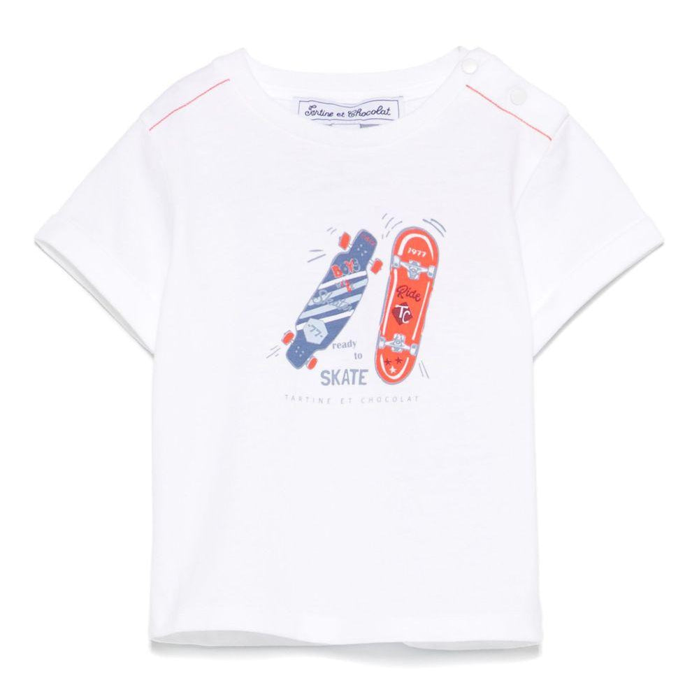 T-shirt per neonato Tartine Et Chocolat bianco con stampa CA10041 77 TArtine & Chocolat