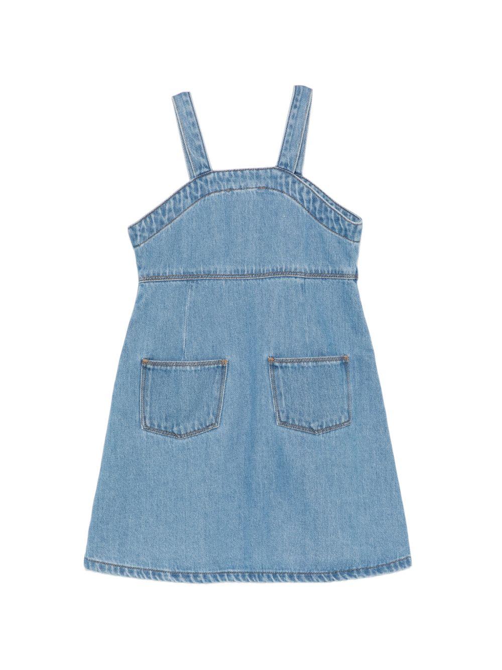 Abito per bambina Stella McCartney Kids in denim con dettaglio a stella TY1E92 Z0746 601 STELLA McCARTNEY KIDS