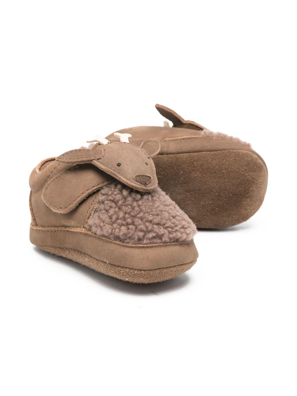 Scarpe da culla per neonati Donsje beige con applicazioni alce 1042104 NL148 DONSJE