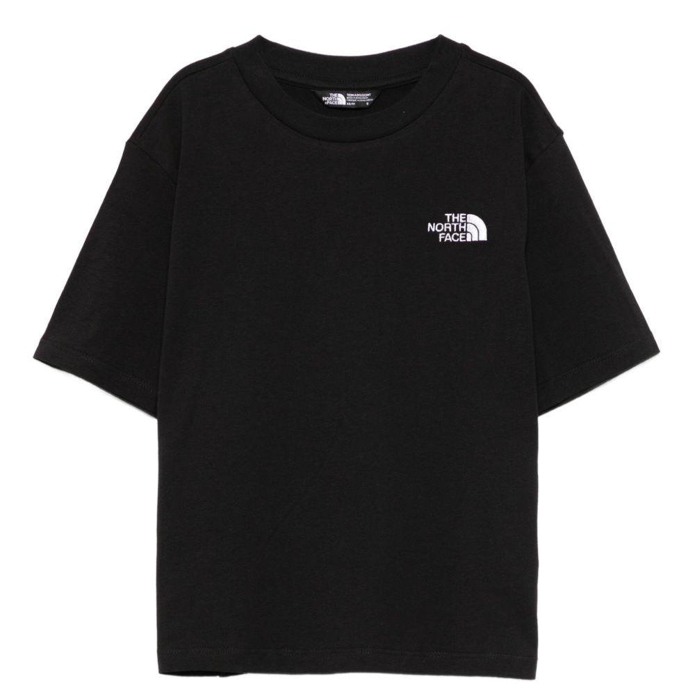 T-shirt per bambini The North Face Kids nera con logo sul petto NF0A87T4 JK31 THE NORTH FACE KIDS