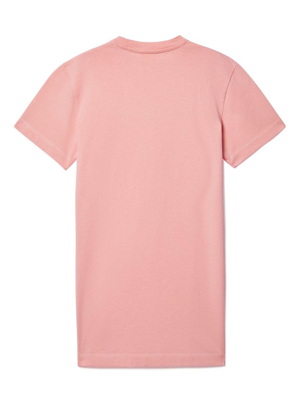 Abito Big Bookish per bambina Off-White Kids rosa con orlo dritto OGDB030S25JER001 3072 OFF WHITE KIDS