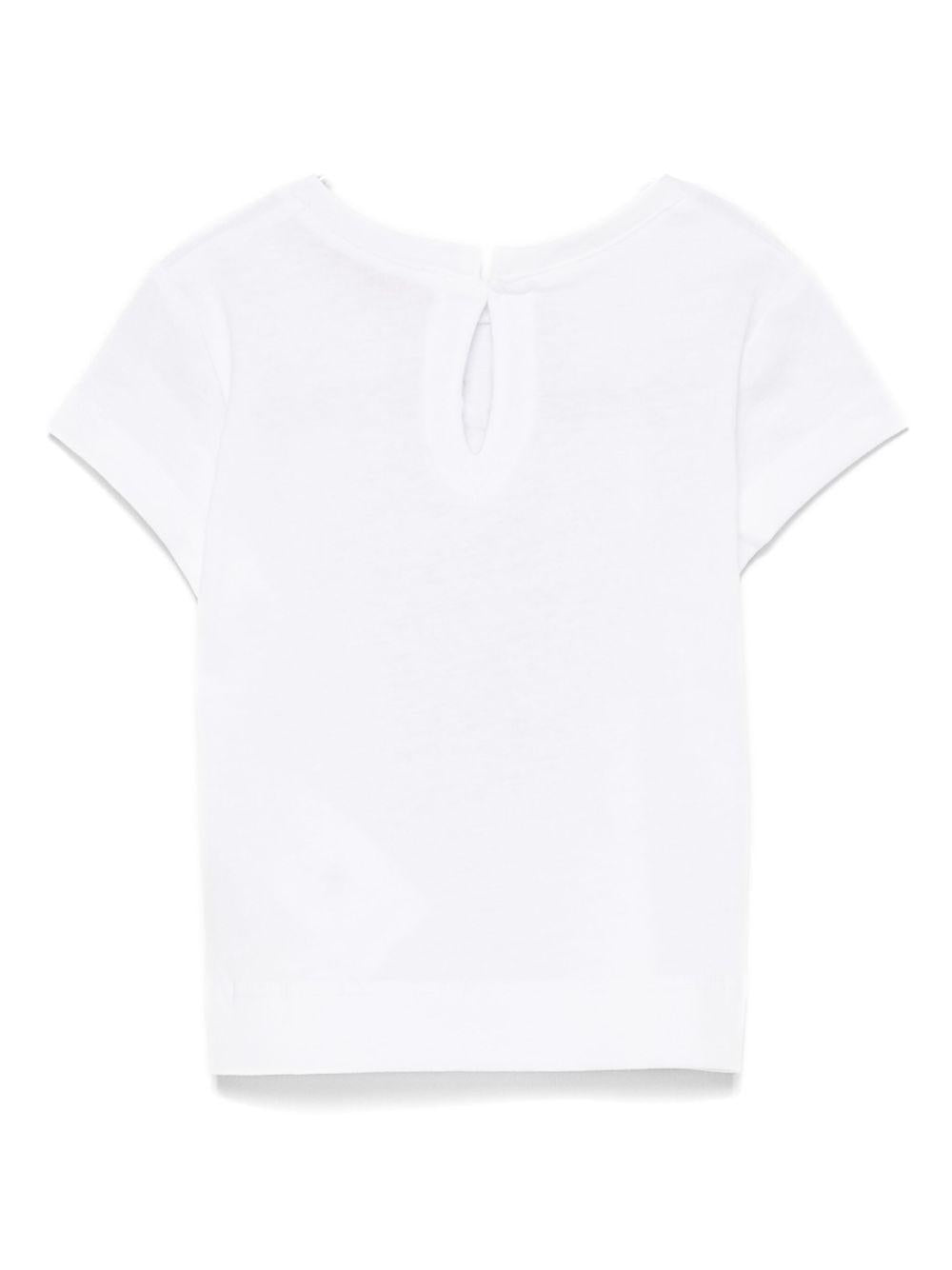 T-shirt per neonata Monnalisa bianco in jersey con stampa bouquet 39E612 5002 0099 MONNALISA KIDS