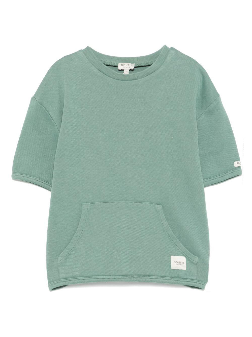 Felpa per bambino Donsje Darragh verde con tasca frontale a marsupio 4091600 00079 DONSJE KIDS