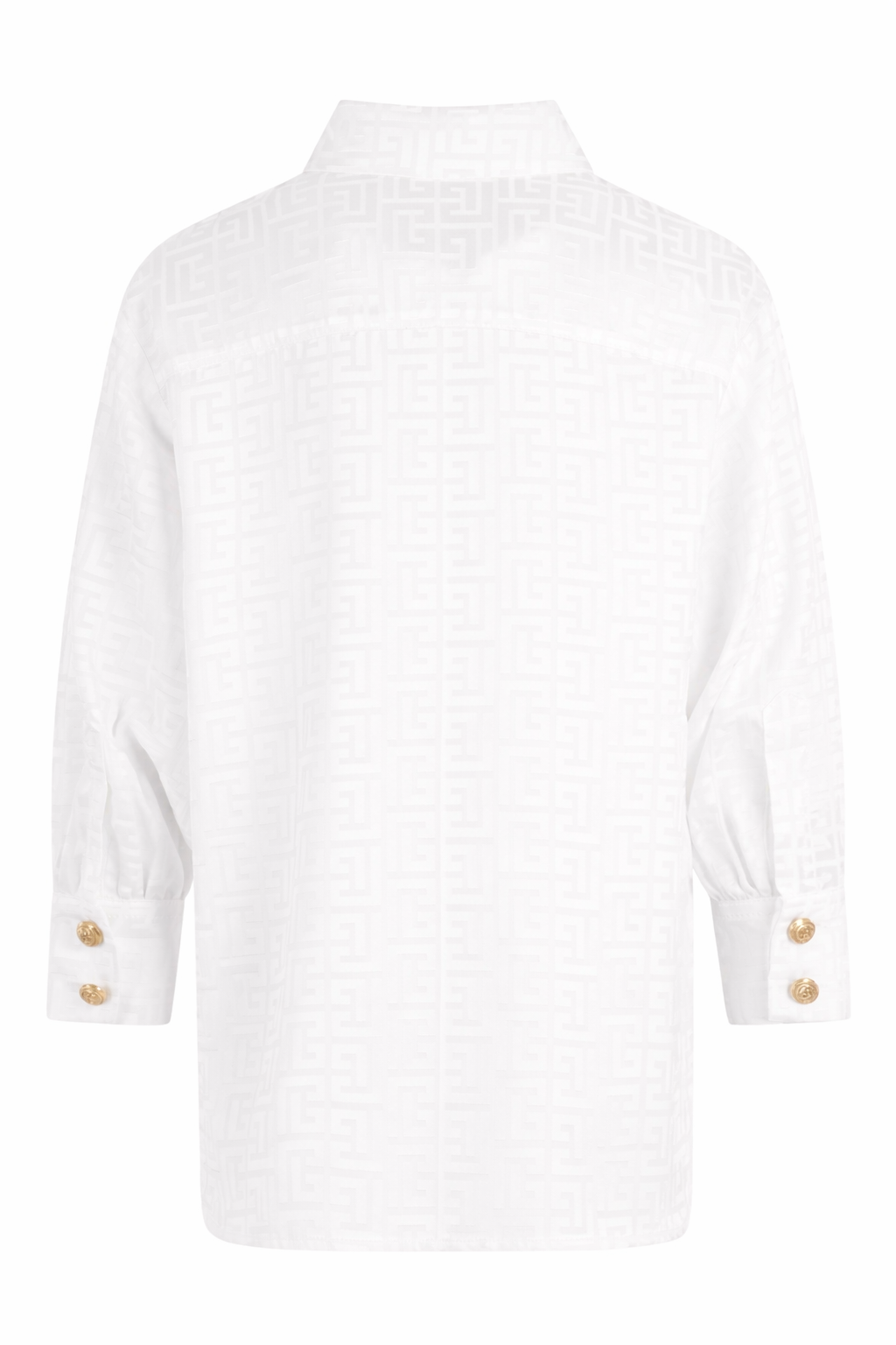 Camicia per bambino Balmain Kids bianca con stampa monogramma all-over BY5A30 S0192 102 BALMAIN KIDS