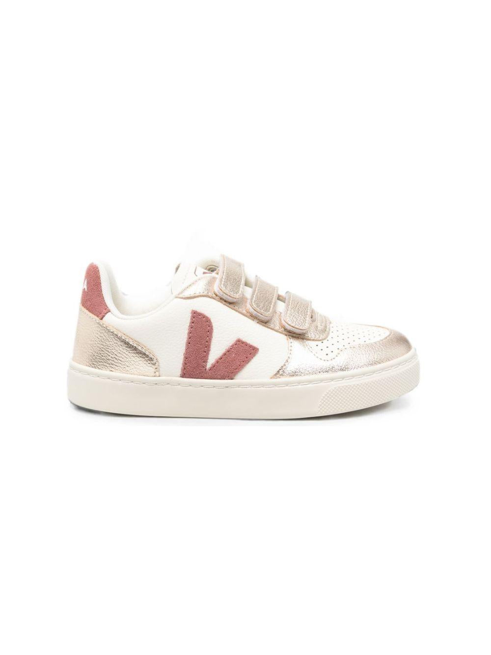 Sneakers per bambina Veja Kids bianche con effetto metallizzato CV0521769 PURE DRIED PETALE PLATINE VEJA KIDS